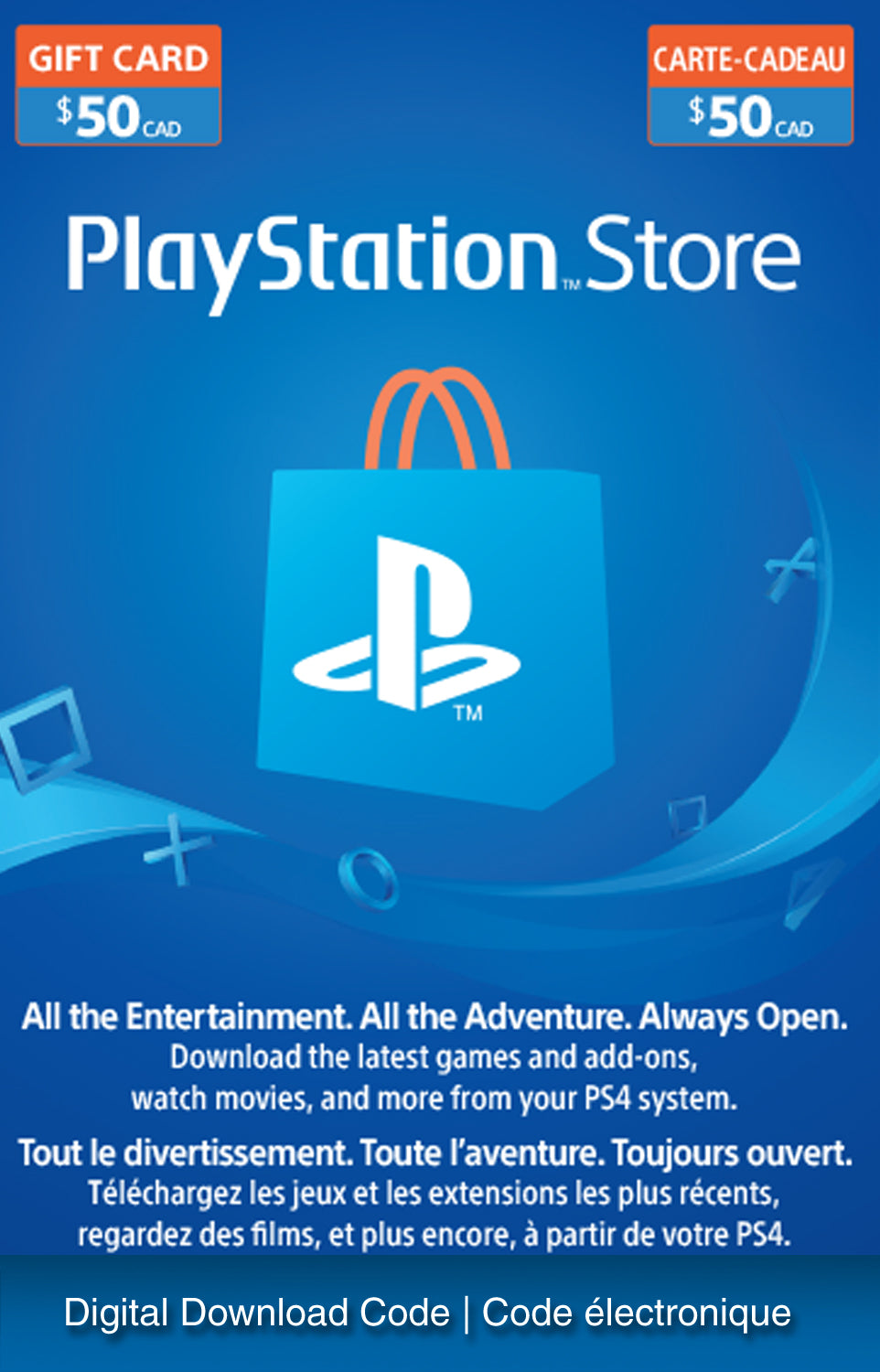 $50 PlayStation Store Gift Card - CANADA [Digital Code] 